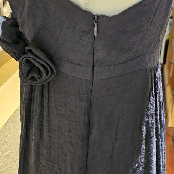 Frisky S Navy Sleeveless Mini Dress Empire Waist Rosette Boho Cottagecore Y2K - Picture 11 of 12